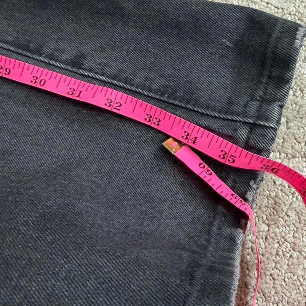 MNML Stacked Denim Jeans Mens 42x36 Black Washed Button Fly Streetwear - Picture 6 of 9